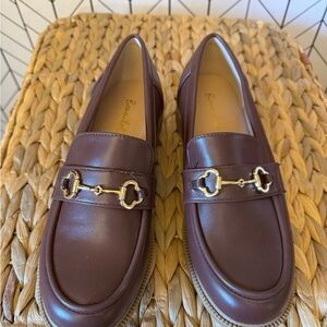 Bonnibel Chocolate Loafers with Gold Buckles